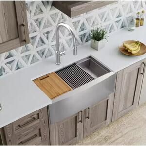 Glacier Bay 30" Apron-Front 18 Gauge Stainless Steel Kitchen Sink w/Accessories